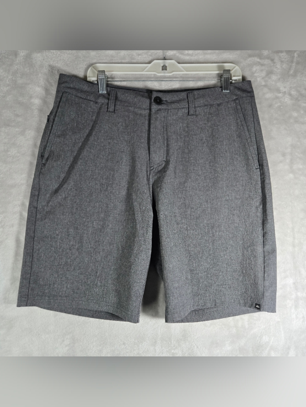 Quicksilver Amphibian Hybrid Shorts Mens Size 34 Heather Gray Water Repellent 9”